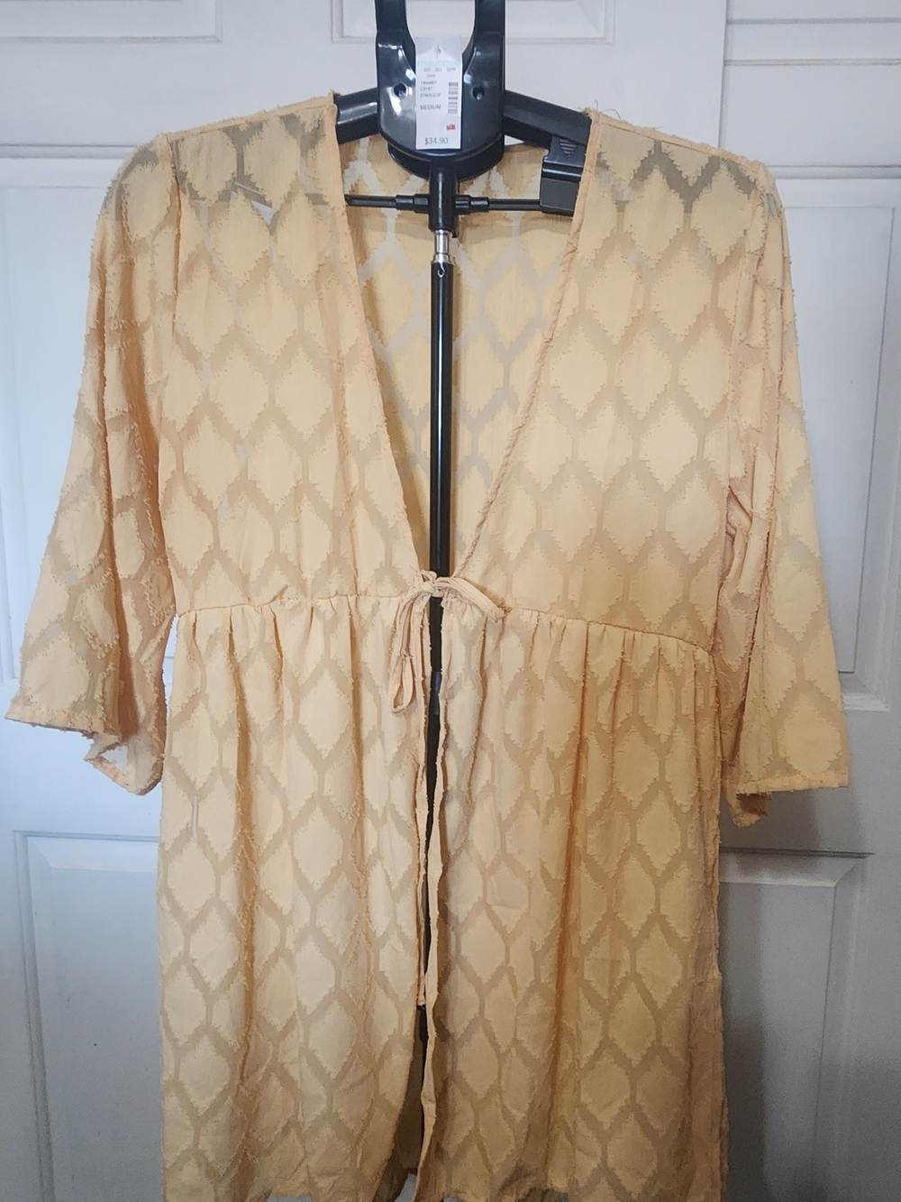 Maurices NWT Pastel Yellow Sheer Babydoll Carigan Med